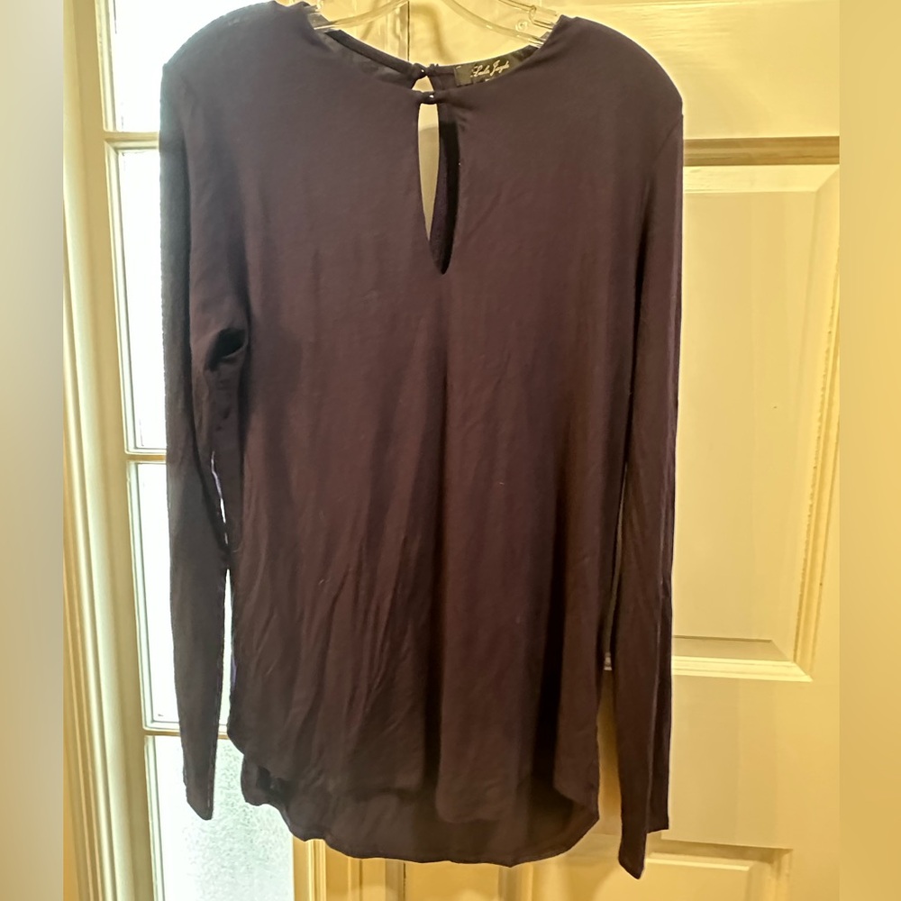 Laila Jayde Long Sleeve Keyhole Top - Deep Purple modal